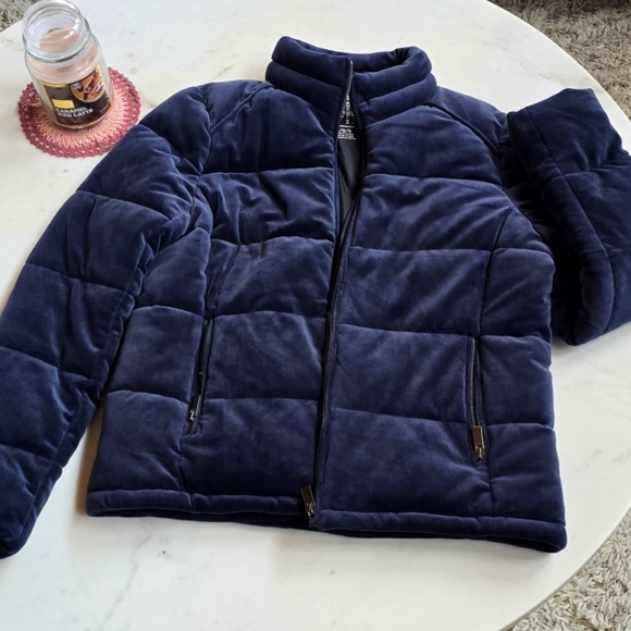 NWOT Marc New York navy quilted velvet puffer jacket size large - Picture 6 of 12